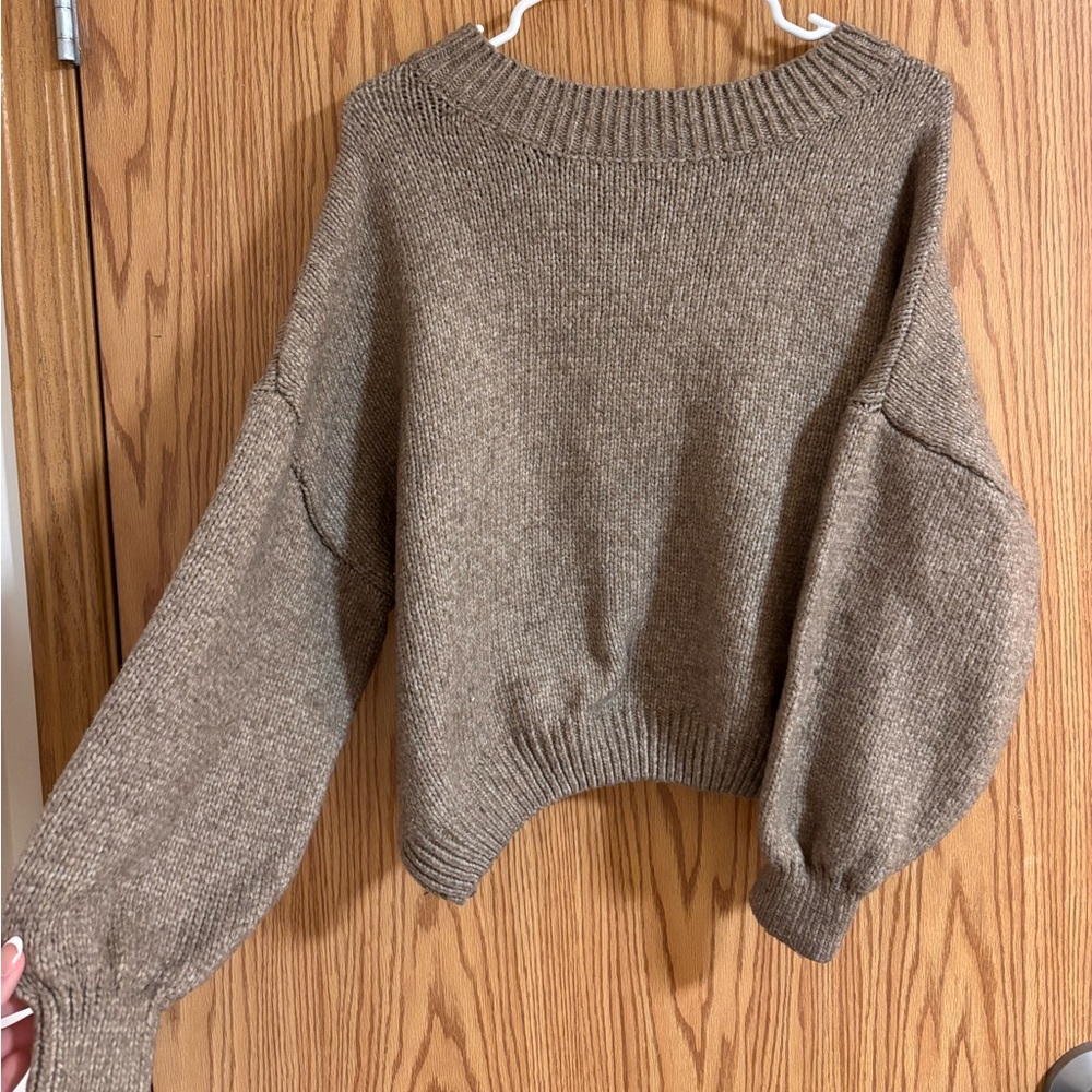 Pink Rose Taupe Crew Neck Sweater